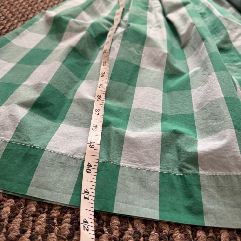 J Crew Women’s Karina Gingham Green and White Checkered Midi Dress Size 4 - Picture 5 of 8